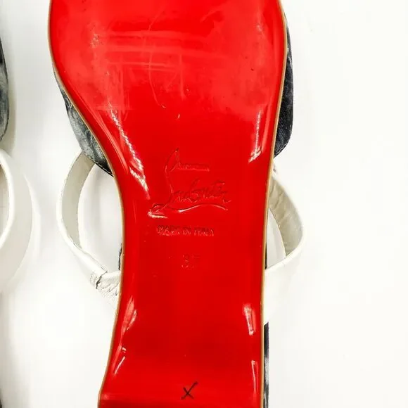 Christian Louboutin Choc Lock Pointed Toe Mules Flats EU 37 US 7 - Picture 11 of 13